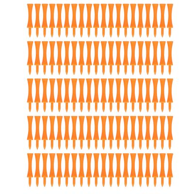 Headerbs 100Pcs 70mm Orange Plastic Tees Set Lightweight Small Portable Trapezoidal Tees for Outdoor Trianing