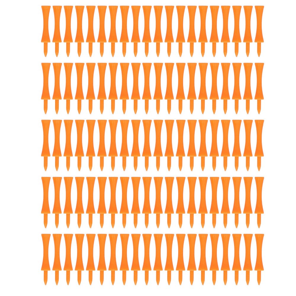 Headerbs 100Pcs 70mm Orange Plastic Tees Set Lightweight Small Portable Trapezoidal Tees for Outdoor Trianing