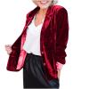 tuduoms Women's Velvet Blazer Slim Fit Business Suit Jacket Solid Long Sleeve Casual Lapel Cardigan Coat with Pocket Outwear view 1