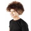 Adult Men's Spooky Halloween Fuzzy Spiky Werewolf Wig, Light Brown Color, Synthetic Soft Fiber Hair view 2