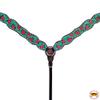 HILASON Western Horse Floral Headstall Breast Collar Set American Leather Dark Brown with Turquoise | Tack for Horses view 3