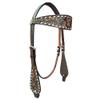 HILASON Western Horse Floral Headstall American Leather Dark Brown | Bridle view 2