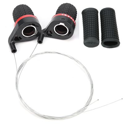 Aqur2020 Speed Shifter for Mountain Bike, Gear Derailleur Handle, Red and Black, Rubber and Plastic, Non-Slip, Space-Saving, 8.5x7x4.5cm