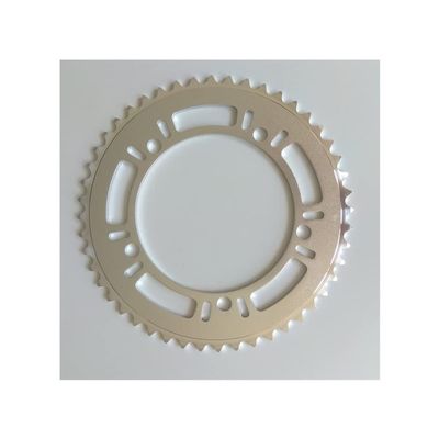 MYEEI Bike Chainrings 130 BCD Fixed Gear Single Speed Chain Wheel 130 BCD 44T 46T 48T Bicycle Plate Chain Wheel Tooth Hollow Repair Track Crankset (Color : 46T Silver Hollow)