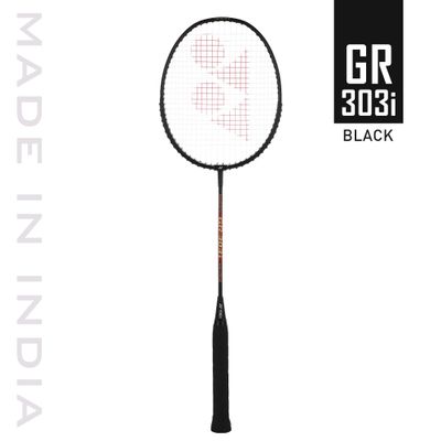 Yonex GR 303i Badminton Racquet | with Full Cover | Color: Black | Size: Standard | Material: Aluminum | for Beginners | Shape: Isometric | High Durability | Lightweight for Superior Control