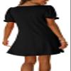Aloodor Dresses for Women 2025 V Neck Puff Sleeve T Shirt Dress Fashion Beach Vacation Essentials Black M view 4