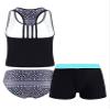 HULIJA Kids Girls 3Pcs Swimsuit Floral Print Cami Tank Tops with Bottoms Shorts Swimwear Quick Dry Bathing Suit Mint-Green 6 Years view 4
