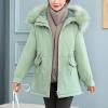 tuduoms Women's Thick Parka Winter Coat Cotton Padded Jacket Full Zip Warm Fur Hooded Outwear Lightweight Military Jacket view 2
