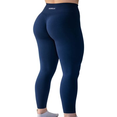 AUROLA Seamless Scrunch Legging Women Yoga Pants 7/8 Tummy Control Workout Running for Workout Fitness Sport Active Ankle Legging-25'' (M, Tuxedo Blue)