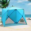 Old Bahama Bay Pop Up Beach Tent, Portable Shade Sun Shelter UPF50+ UV Protection for 4 Person Extendable Floor for Fishing Hiking Camping, Waterproof Windproof(Blue) view 1
