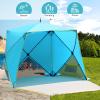 Old Bahama Bay Pop Up Beach Tent, Portable Shade Sun Shelter UPF50+ UV Protection for 4 Person Extendable Floor for Fishing Hiking Camping, Waterproof Windproof(Blue) view 4