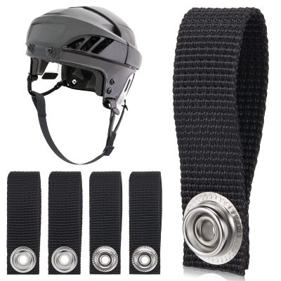 Shappy Hockey Helmet Chin Strap Detachable Helmet Loops Hockey Sports Chin Strap Replacement with Single Snap Accessory, Black(3 Pieces)