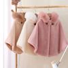 Proumhang Girls Hooded Cape Cloak,Winter Warm Outdoor Shawl Poncho,Hoodie Coat Jacket,Princess Capelet Wrap,Pink,100 view 3
