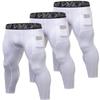 Queerier 3 Pack Men's Compression Pants Athletic Leggings with Pockets Running Baselayer Tights Cycling Workout Pants view 1