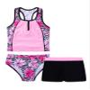 HULIJA Kids Girls 3Pcs Swimsuit Floral Print Cami Tank Tops with Bottoms Shorts Swimwear Quick Dry Bathing Suit Pink 10 Years view 1