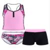HULIJA Kids Girls 3Pcs Swimsuit Floral Print Cami Tank Tops with Bottoms Shorts Swimwear Quick Dry Bathing Suit Pink 10 Years view 3