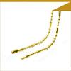 18K Gold Plated Stainless Steel Ball And Oval Bead Chain Bracelet Necklace 1-3mm (20, 2mm, Gold) view 3