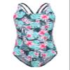 Girls One Piece Swimsuits Hawaiian Floral Bathing Suit for Kids Adjustable Straps Swimwear Floral Pink Size 7/6-7 Years view 1