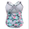 Girls One Piece Swimsuits Hawaiian Floral Bathing Suit for Kids Adjustable Straps Swimwear Floral Pink Size 7/6-7 Years view 2