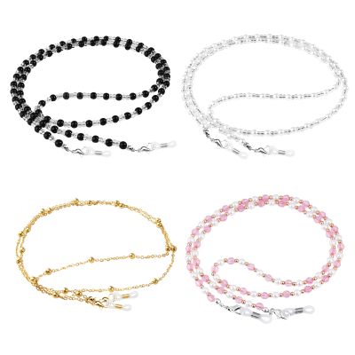 ONESING 4 Pcs Eyeglass Chains for Women Eyeglasses String Holder Glasses Strap Eyewear Chain Glasses Cord Lanyard Elegant Eyewear Retainer Chain (Black, Silver, Gold)
