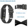 NINKI Carbon Black Silicone Band for Men & Women, Soft, Breathable, Durable Fitbit Luxe Sport Wrist Bands - Large & Small view 4