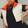 tuduoms Women's Reversible Vest Padded Cropped Puffer Vest Zip Up Puffy Crop Jacket Sleeveless Lightweight Zip Up Short Coat view 2