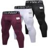 Queerier 3 Pack Men's Compression Pants Athletic Leggings with Pockets Running Baselayer Tights Cycling Workout Pants view 1