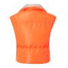 tuduoms Women Reversible Puffer Cropped Vest Winter Sexy Crop Jackets Stand Collar Lightweight Zip Padded Gilet Warm Outwear view 3