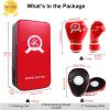 CYFIE Boxing Equipment Kids, Kicking Shields Pads Training Gloves Punching Mitts for Karate, Muay Thai, Taekwondo, Martial Arts Home Gym Workout, Karate Kick Pads for Toddler, Youth, Women (Red) view 2