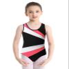 TTAO Kids Girls Ballet Dance Gymnastics Leotard Sleeveless Color Block Criss Cross Back Jumpsuit Dancewear Watermelon Red & Whi 8-10 Years view 3