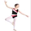 TTAO Kids Girls Ballet Dance Gymnastics Leotard Sleeveless Color Block Criss Cross Back Jumpsuit Dancewear Watermelon Red & Whi 8-10 Years view 4