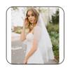 Latious 2 Tier Bride Wedding Veil White Fingertip Double Layer Bridal Tulle Veils with Comb for Brides and Women (White) view 1