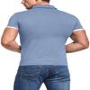 KUYIGO Men's Short Sleeve Polo Shirts Casual Slim Fit Basic Designed Cotton Shirt Medium Grey Blue view 2