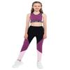 HULIJA Kids Girls' Yoga Dance Performance Outfit Tracksuit Crop Top with Athletic Leggings 2 Piece Set Pink-Black 8 Years view 1
