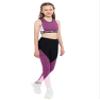 HULIJA Kids Girls' Yoga Dance Performance Outfit Tracksuit Crop Top with Athletic Leggings 2 Piece Set Pink-Black 8 Years view 2