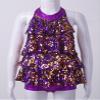 Sywiyi Big Girls Halter Sequined Salsa Samba Rumba Jazz Dress Dancewear Latin Ballet Unitard Costume Purple 12 Years view 3
