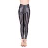 Fldy High Waist Yoga Pants for Women Tummy Control Shiny Oil Sport Leggings Footless Shimmer Fluorescent Color Tights Grey X-Large view 2