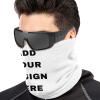 Custom Face Mask Reusable for Men & Women,Personalized Microfiber Neck Warmer Neck Gaiter Face Mask Bandana Balaclava White One Size view 3
