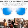 Joopin Trendy Square Sunglasses Sun Glasses Polarized UV Protection Shades for Women Men (Transparent Mirror Blue) view 4