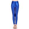 Fldy High Waist Yoga Pants for Women Tummy Control Shiny Oil Sport Leggings Footless Shimmer Fluorescent Color Tights Royal Blue Medium view 2