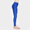 Fldy High Waist Yoga Pants for Women Tummy Control Shiny Oil Sport Leggings Footless Shimmer Fluorescent Color Tights Royal Blue Medium view 3