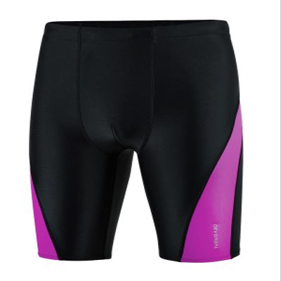 DEVOROPA Boys' Splice Swim Jammers Youth Competitive Swim Team Suit Quick Dry Athletic Swimming Shorts UPF 50+ Black/Purple S