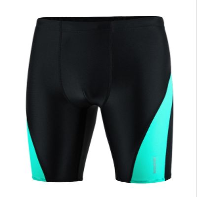 DEVOROPA Boys' Splice Swim Jammers Youth Competitive Swim Team Suit Quick Dry Athletic Swimming Shorts UPF 50+ Black/Green XS