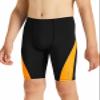 DEVOROPA Boys' Splice Swim Jammers Youth Competitive Swim Team Suit Quick Dry Athletic Swimming Shorts UPF 50+ Black/Orange L view 2