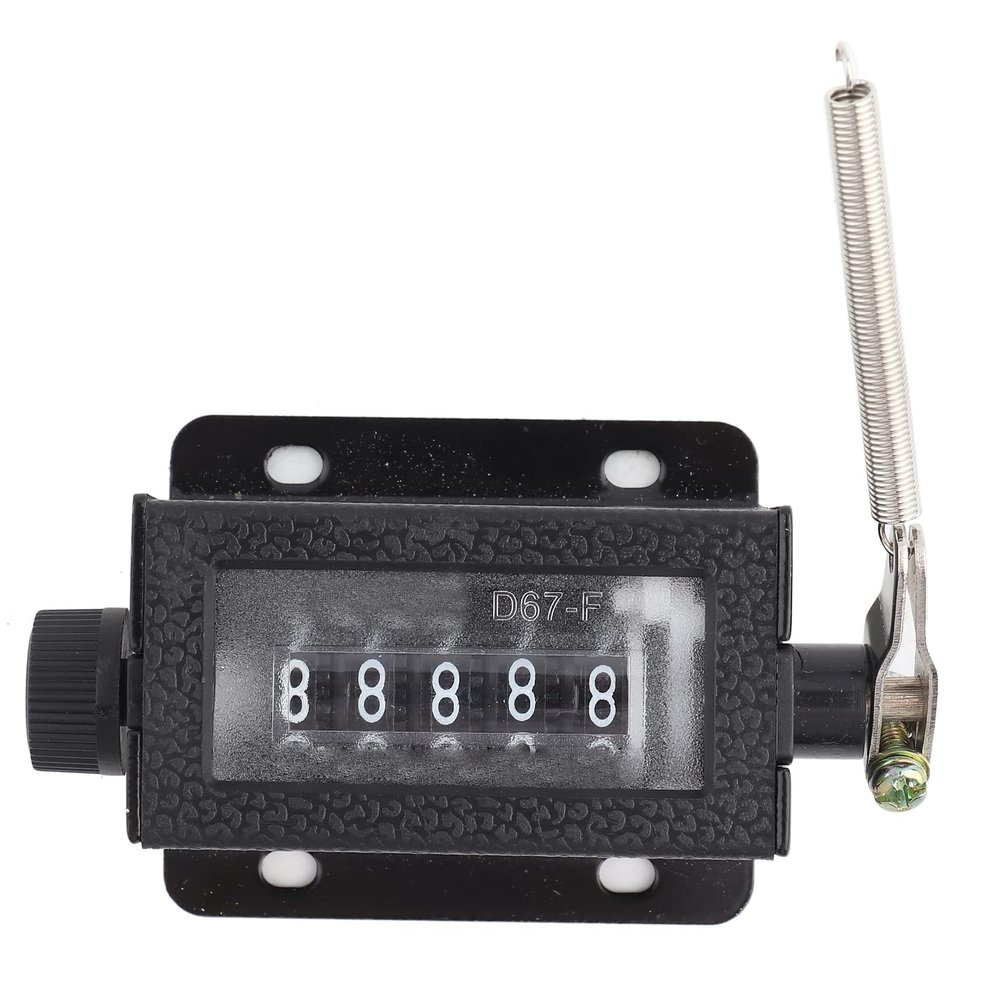 D67F 5 Digit Manual Counter Mechanical Reciprocating Movement Counter Resettable Hand Pull Stroke Tally Counter 0-99999