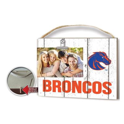KH Sports Fan Boise State Broncos Weathered Clip Photo Frame, Holds 4x6 Photo, Broncos Gifts and Home Decor; Display Your Team Spirit with This Boise State Picture Frame