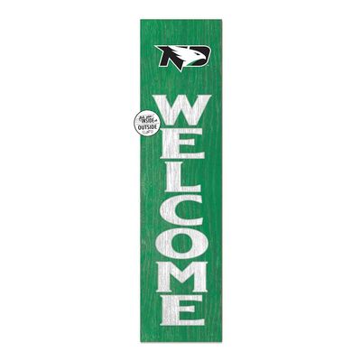 KH Sports Fan North Dakota Hawks Welcome Porch Leaner, 11x46 Inches, Fighting Hawks Outdoor Welcome Sign; Display Your Team Spirit with This North Dakota Fighting Hawks Plaque