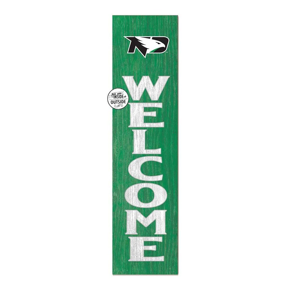 KH Sports Fan North Dakota Hawks Welcome Porch Leaner, 11x46 Inches, Fighting Hawks Outdoor Welcome Sign; Display Your Team Spirit with This North Dakota Fighting Hawks Plaque