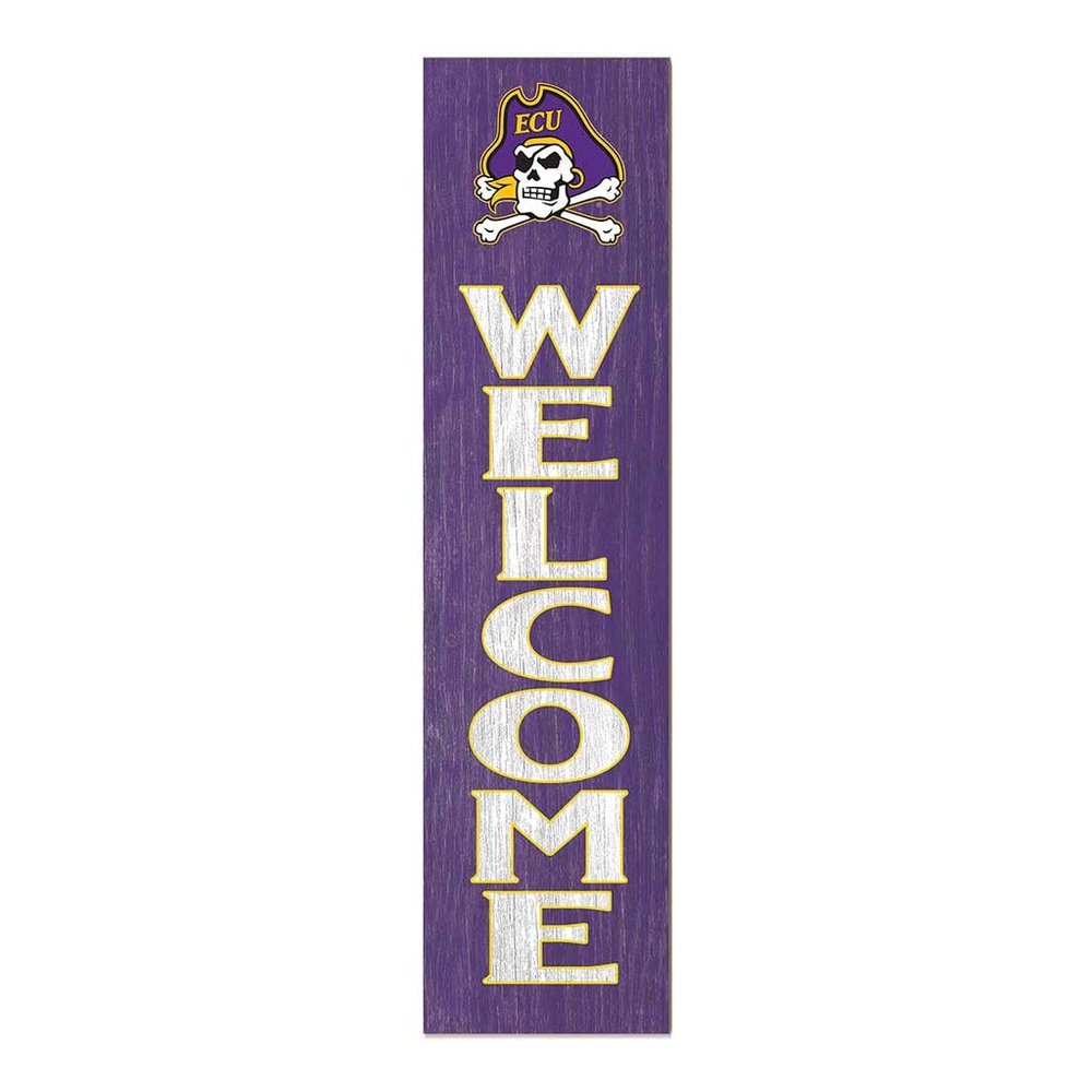 KH Sports Fan East Carolina Pirates Welcome Porch Leaner, 11x46 Inches, Pirates Outdoor Welcome Sign; Display Your Team Spirit with This East Carolina Pirates Plaque