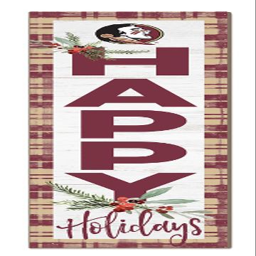 KH Sports Fan Florida State Seminoles Holiday Porch Leaner, 11x46 Inches, Seminoles Outdoor Christmas Sign; Display Some Holiday Cheer with This Florida State Seminoles Christmas Sign
